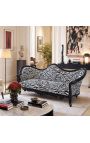 Napoleone barocco III divano in tessuto zebra e legno nero - 15
