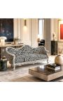 Barokki sohva Napoléon III Zebran tulostettu kudos ja hopea puu - 10