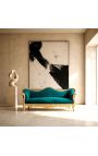 Barokk sofa Napoléon III grønn velvet og gull tre - 7