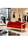 Baroko sofos Napoléon III burgundijos sviesto ir aukso mediena - 7