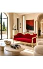 Barock Sofa Napoléon III bordeaux Samt und Goldholz - 2