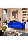 Baroko sofos Napoléon III mėlynos sviesto ir juodos lakiruotos medienos - 7