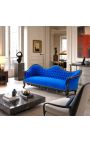 Baroka sofas Napoléon III melns velts un melns lakēts koksnis - 11