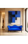 Barroco Sofa Napoléon III terciopelo azul y madera lacada negra - 10