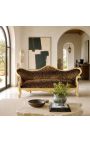 Baroko sofos Napoléon III leopardo spausdintas audinys ir aukso mediena - 10