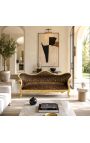 Baroque Sofa Napoléon III leopard printed fabric and gold wood - 3