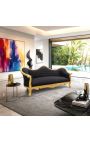 Barátničky Napoléon III čierny velvet a zlaté drevo - 2