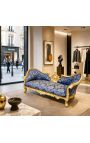 Barock NapoleonIII Medallion Stil Sofa blau "Rebellen" stoff und blattgold - 5