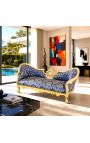 Barock NapoleonIII Medallion Stil Sofa blau "Rebellen" stoff und blattgold - 8