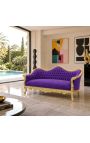 Barocksofa Napoléon III lila Samt und Goldholz - 4