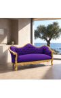 Barocksofa Napoléon III lila Samt und Goldholz - 5