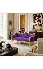 Barokki sohva Napoléon 3. Purple velvet ja kultainen puu - 8