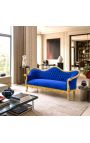 Barocksofa Napoléon III blauer Samt und Goldholz - 3