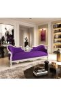 Barokinis Napoleonas III medalionas sofa violetinis aksominis audinys ir medžio sidabras - 4
