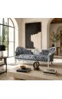 Napoleone barocco III divano medaglione in tessuto zebra e argento in legno - 8