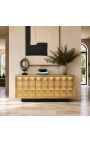 Buffet GLASTON en laiton doré brossé avec formes géométriques - 180 cm - 3