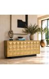 GLASTON Brushed Gilded Brass Sideboard with Geometric Shapes - 180 cm - 11