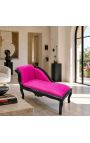 Baroko Louis XV "Chaee Longue Fuchsia" aksijos audinys ir juoda mediena - 15