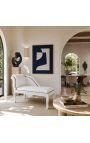 Louis XV Chaise Longue Λευκό δερμάτινο και λευκό ξύλο - 3