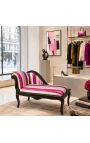 Louis XV Fusta de ratlles multicolors de chaise longue - 8