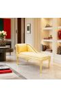 Louis XV Chaise longue ouro cetim tecido e madeira de ouro - 4