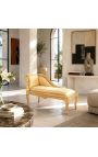 Louis XV Chaise Longi kulla satiin kangast ja kullapuidust - 5