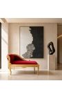 Louis XV Chaise Longure Borgundy Teixit i fusta d'or - 7