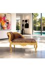 Louis XV Chaise Lonepard Fabric и златно дърво - 9