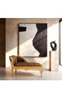 Louis XV Chaise Longae Leopard Fabric ja Gold Wood - 6