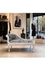Louis XV Chaise Fabric Zebra Longue și lemn de argint - 10