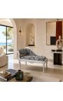 Louis XV Chaise longe zebra тъкани и сребърно дърво - 9
