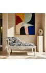 Louis XV Chaise longe zebra тъкани и сребърно дърво - 11