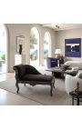 Louis XV Black Tkanina Black Longue Black Drewno - 3