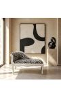 Louis XV Teixit de zebra de chaise i fusta de plata - 8