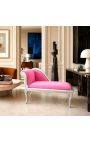 Louis XV Čakajte ružový ružový zamatový tkanina a strieborné drevo - 5