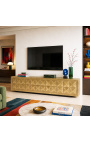 GLASTON televizoriaus spintelė iš šlifuoto žalvario su geometrinėmis formomis - 220 cm - 2
