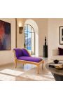 Louis XV Chae Longue Purple Velvet-kangas ja kultainen puu - 9