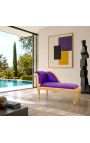 Louis XV Chaise Longue Velvet Fabric și lemn de aur - 5