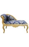 Baroque tuoli pitkä louis xv tyyli sininen satin Gobelin kulta puu - 11