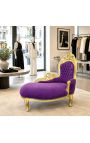 Baroko chains Longue Velvetas su aukso mediena - 8