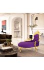Barokki Kaava Longue Purple Velvet Gold Wood - 3