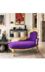 Baroko chains Longue Velvetas su aukso mediena - 2