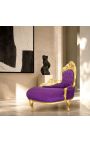 Baroko chains Longue Velvetas su aukso mediena - 4