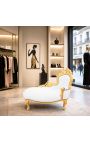 Chaise Baroque Longue White Sintyette con madera de oro - 7