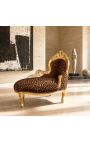 Tessuto per leopardo barocco chaise longue con legno d'oro - 9