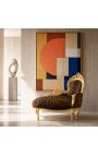 Barokní lehátko Leopard Leopard tkanina se zlatým dřevem - 10