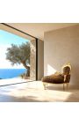 Barocker Chaiselongue Leopard Stoff mit Goldholz - 8