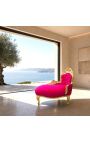 Barokk Chaise Longue Fuchsia Velvet kuldpuidust - 8