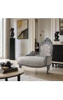 Baroque Chaise Longe Gray Velvet halli puidust - 6