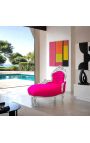 Baroko chains Longue Fuchsia Velvet su sidabro mediena - 7